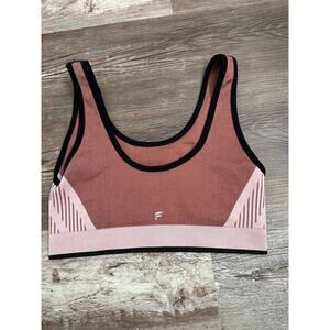 Fabletics CHLOE seamless knit sports bra in blush pink sz Medium
